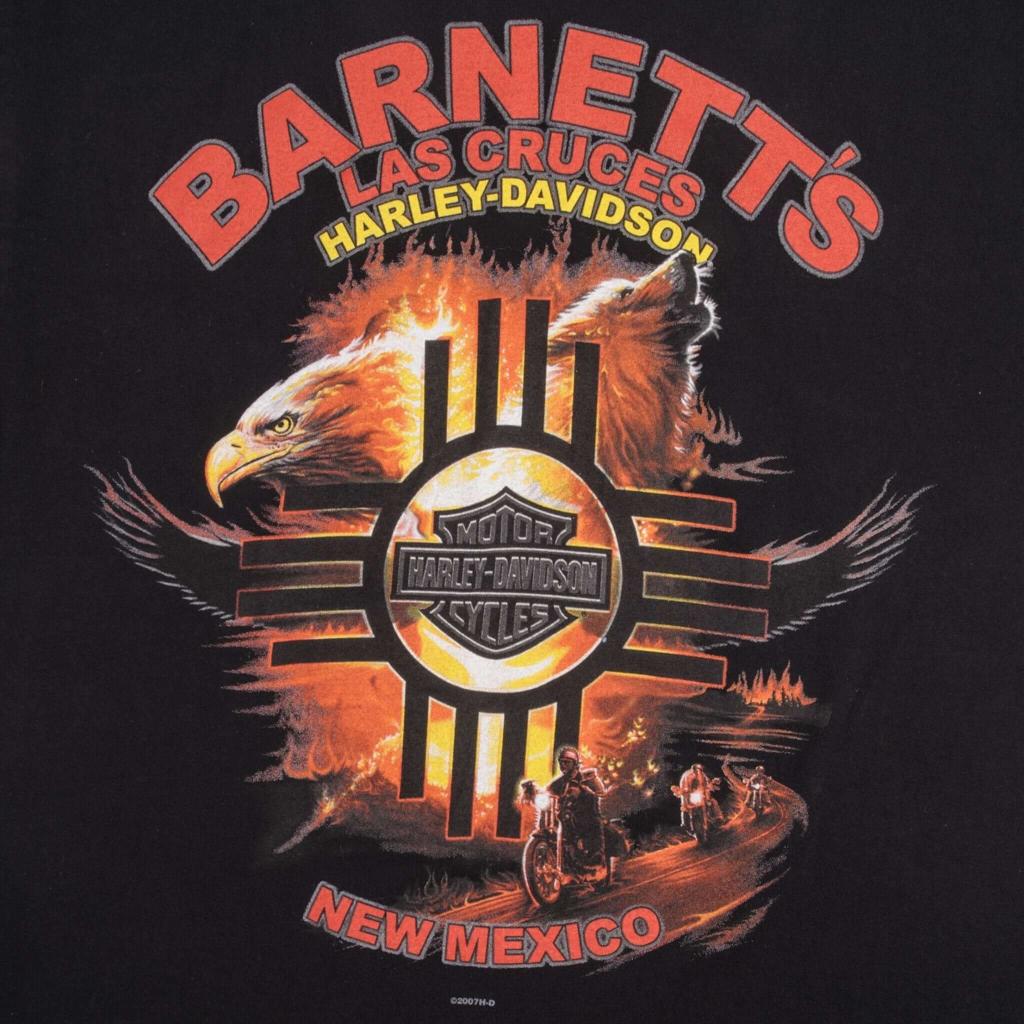 Vintage Harley Davidson New Mexico Tee Shirt 2007 Size Large Made In USA