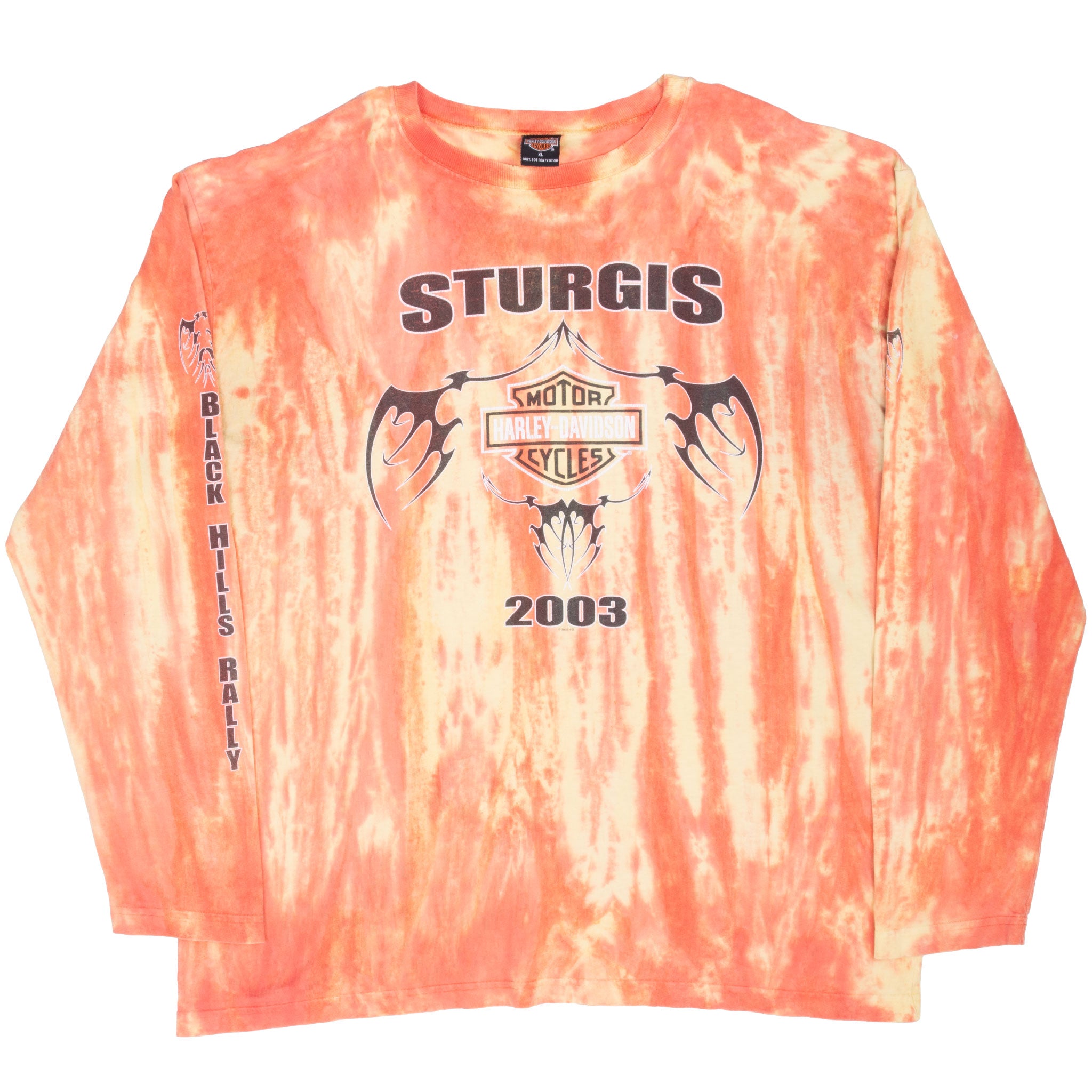 VINTAGE HARLEY DAVIDSON STURGIS TIE DYE LONG SLEEVE TEE SHIRT 2003 XL