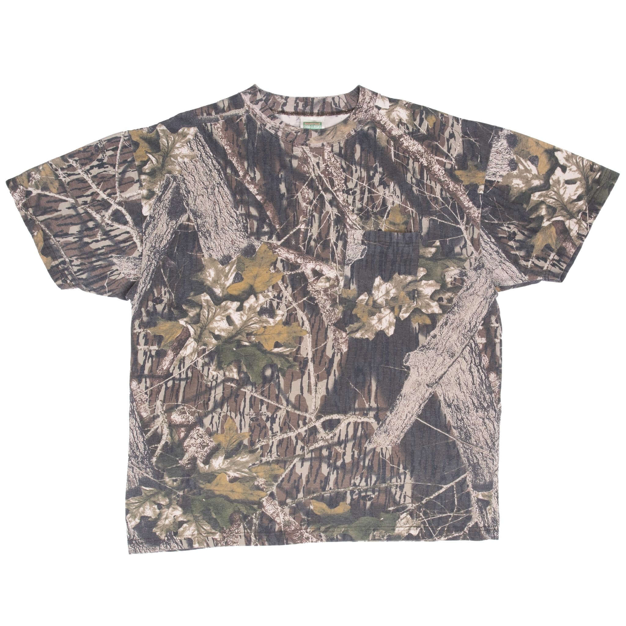 Vintage Hunting Mossy Oak Break Up Camo Pocket Tee Shirt Size XL