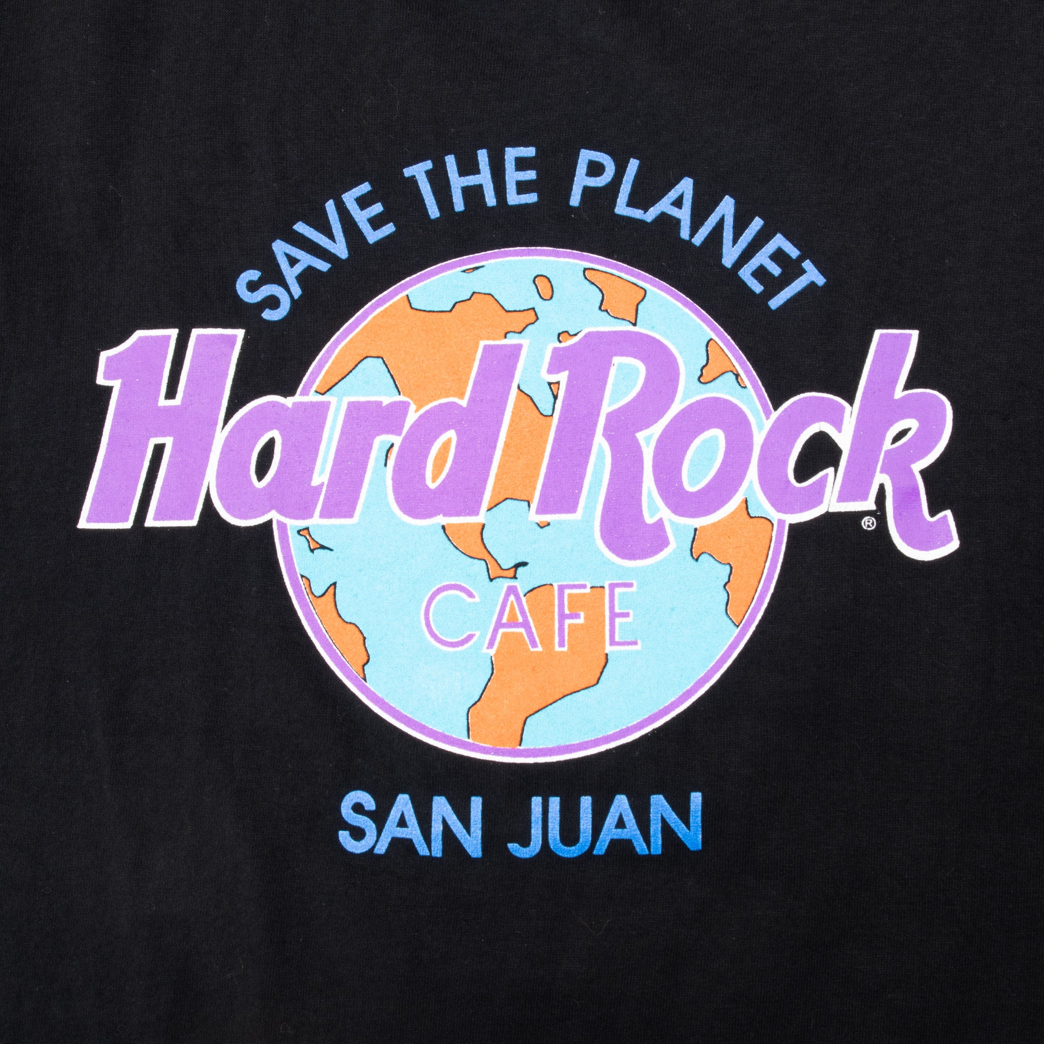 Vintage Hard Rock Cafe Save The Planet San Juan Tee Shirt 1990S Size XL Made In USA With Single Stitch Sleeves