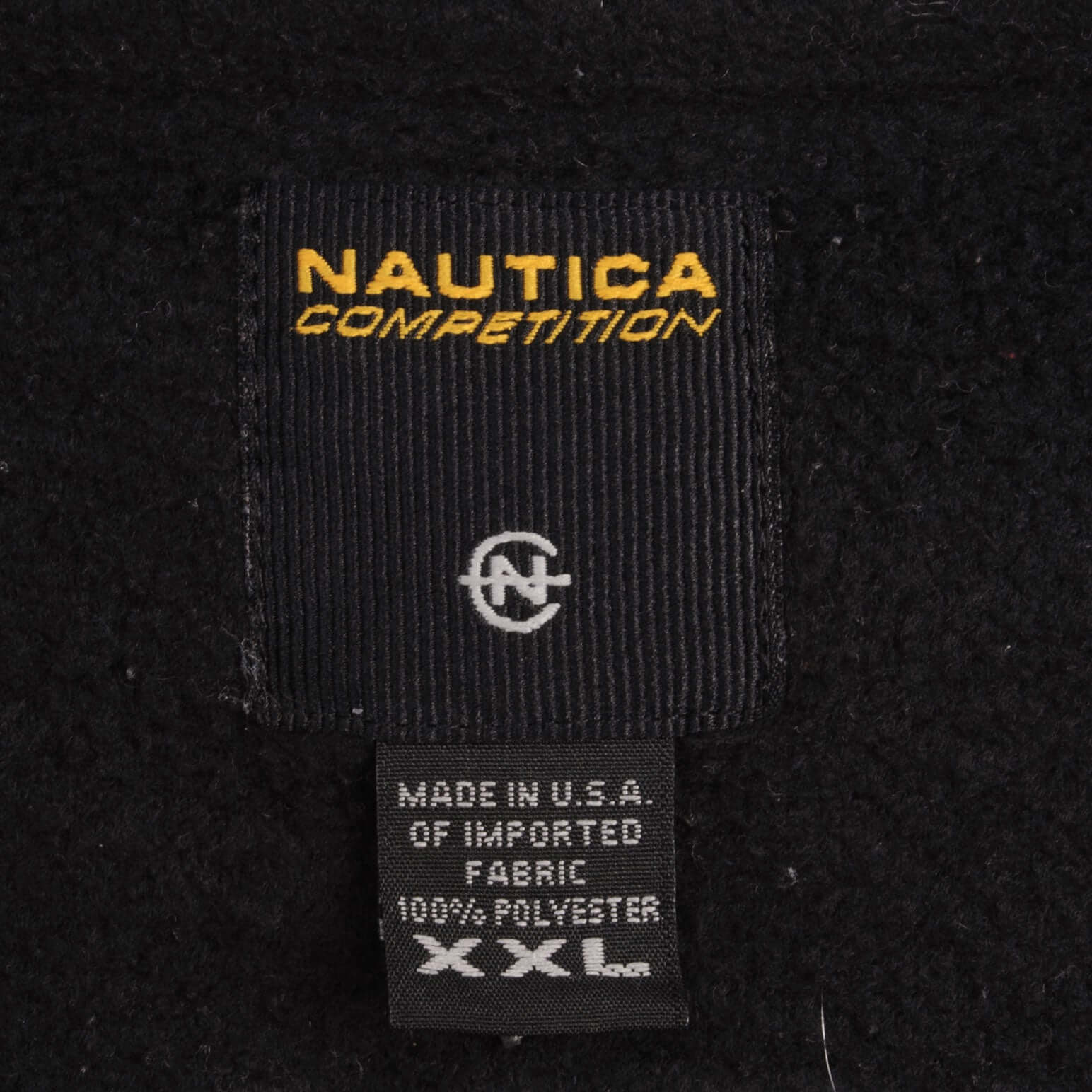 Vintage Nautica Competition Pullover Quarter Zip Fleece Jacket 1990S Size 2XL Made In Usa