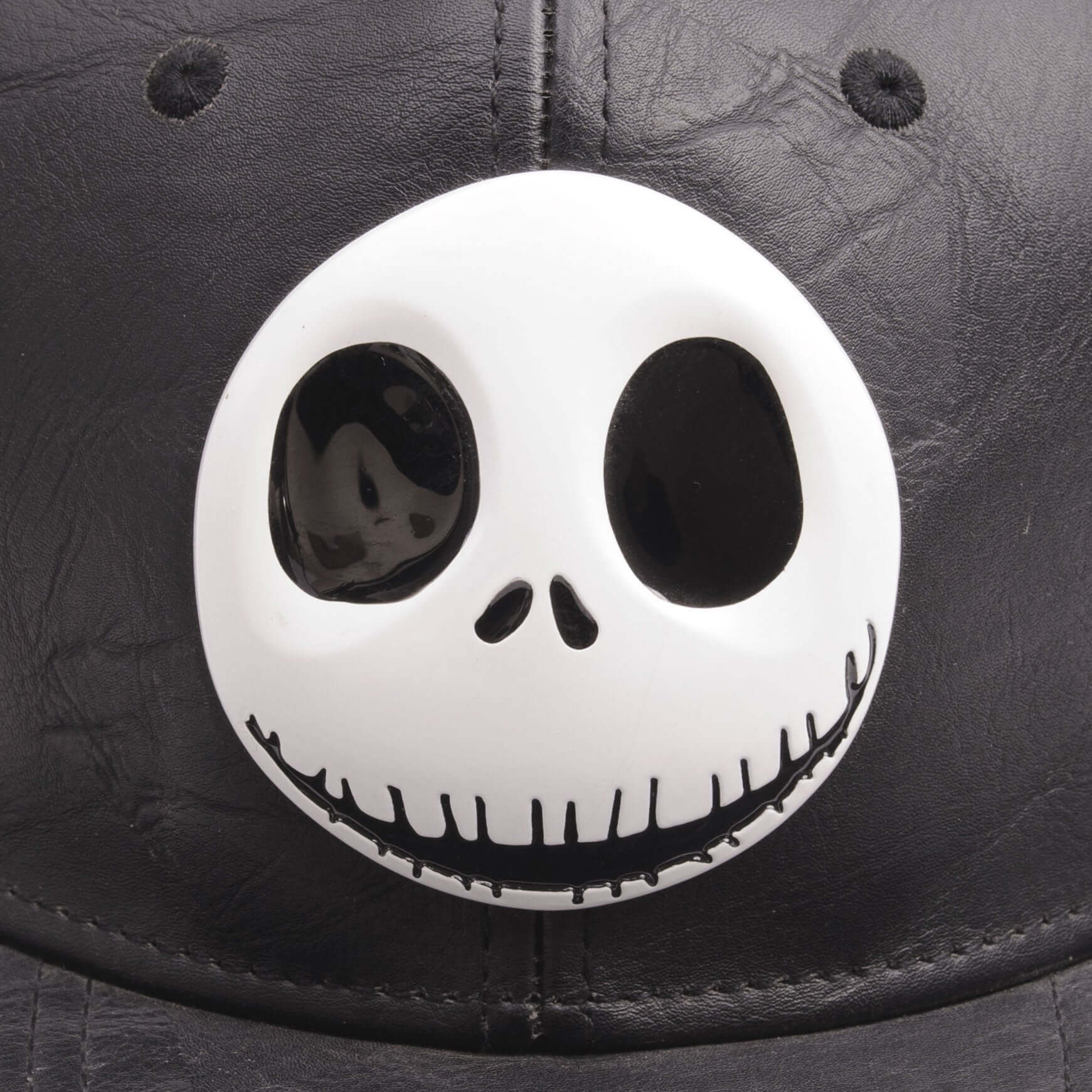 Vintage Disney Tim Burton The Nightmare Before Christmas Faux Leather Snap Back Cap 1990S