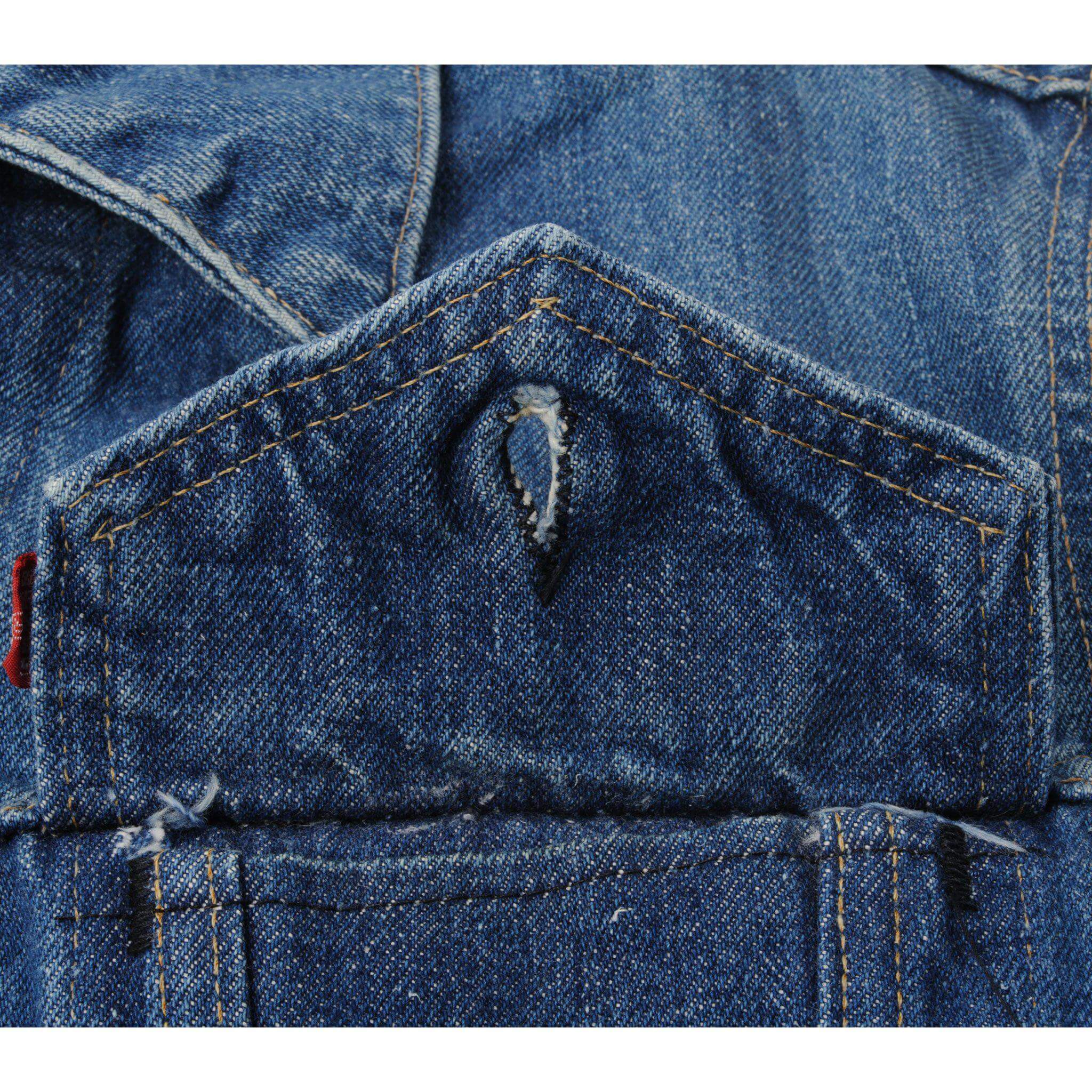 VINTAGE LEVIS TYPE 3 JACKET 2 POCKETS SINGLE STITCH SIZE 39 1980S MADE IN USA