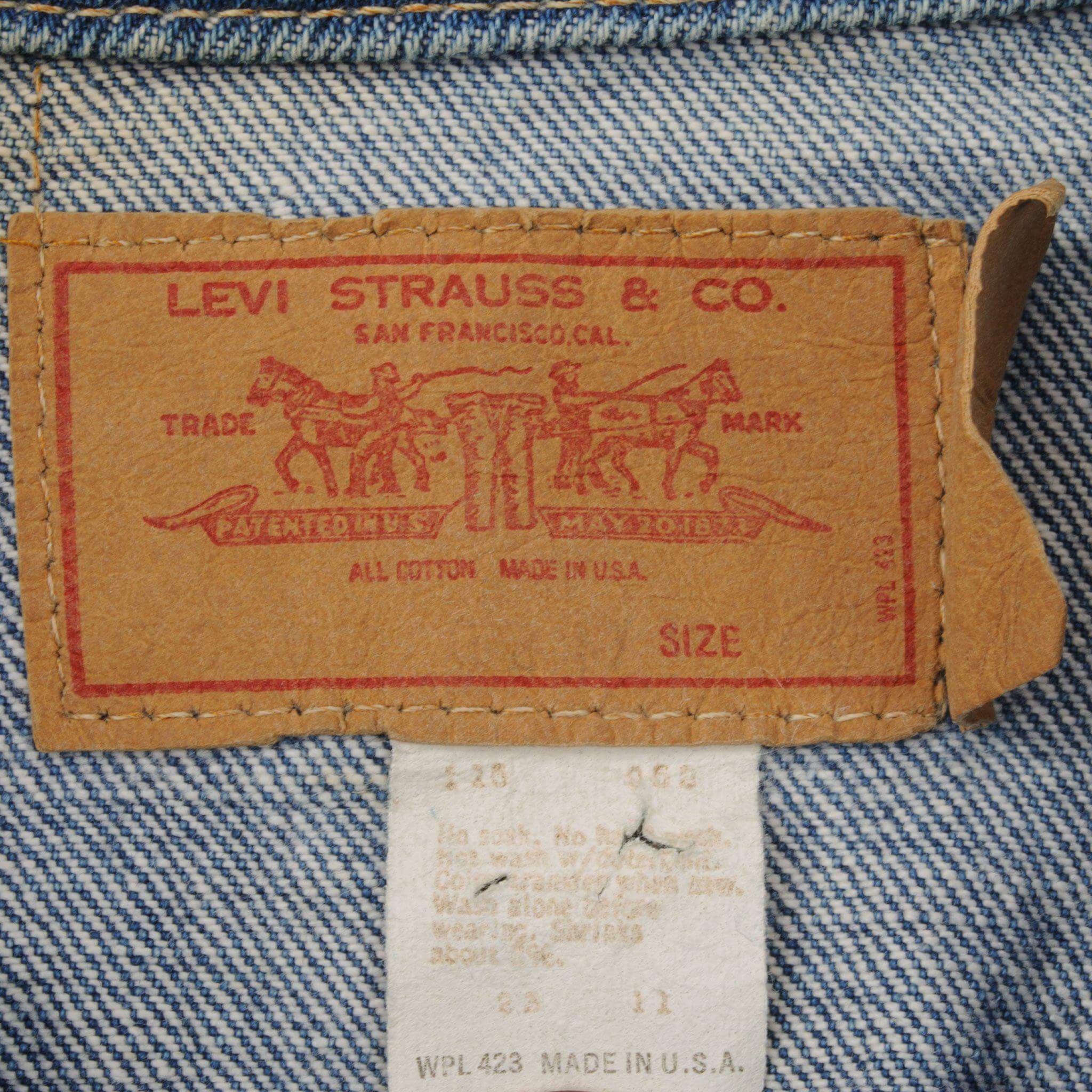 VINTAGE LEVIS TYPE 3 JACKET 2 POCKETS SINGLE STITCH SIZE 39 1980S MADE IN USA