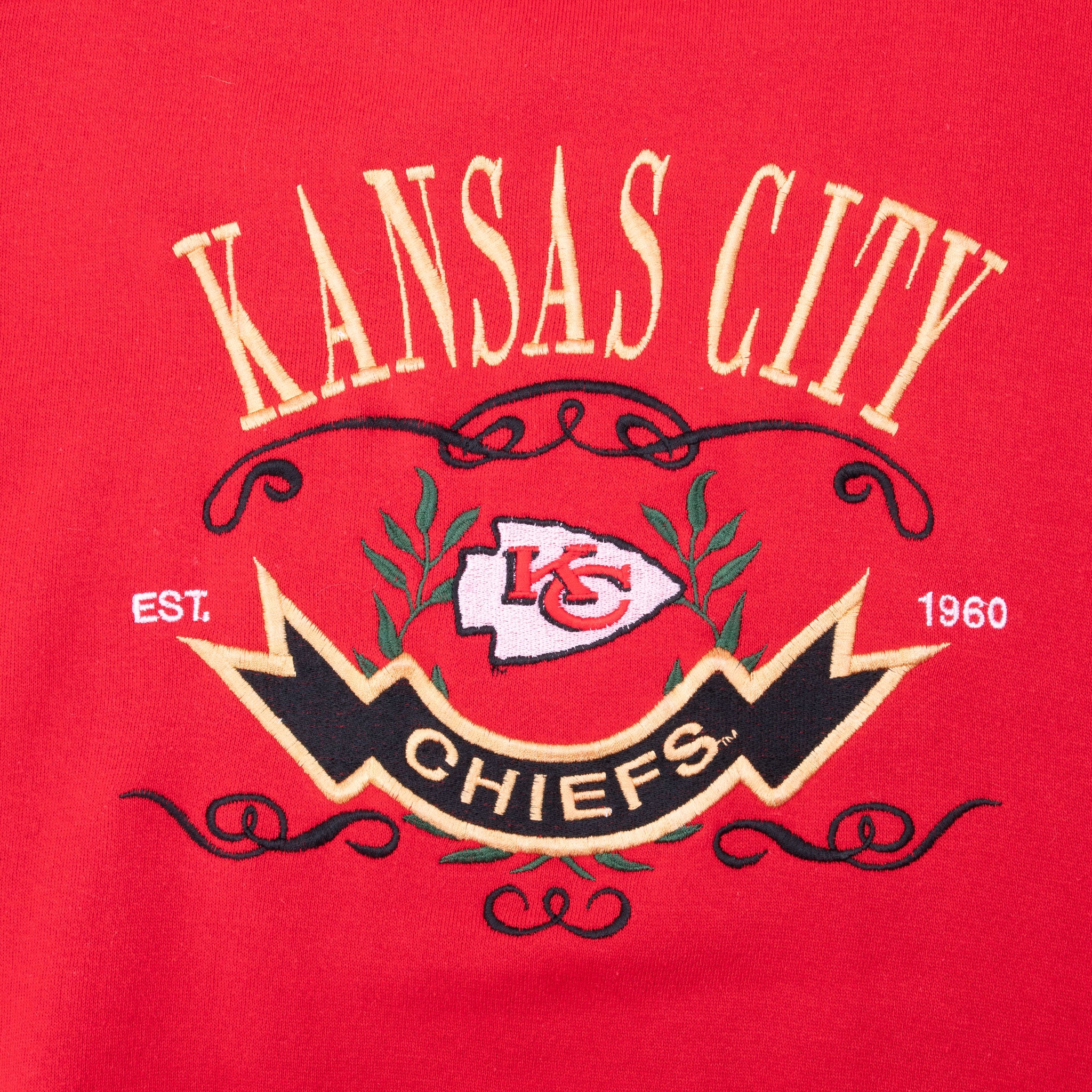 Vintage Nfl Kansas City Chiefs Embroidered Sweatshirt Size Large 1990S
