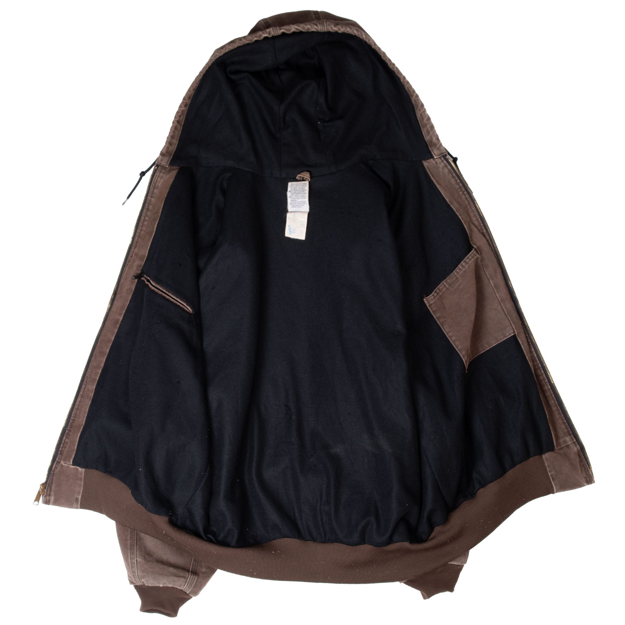 VINTAGE CARHARTT DARK BROWN ACTIVE HOODED JACKET J25CHT 2000S SIZE XL