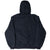 Back of black Carhartt J140 hooded jacket with ribbed cuffs and hem