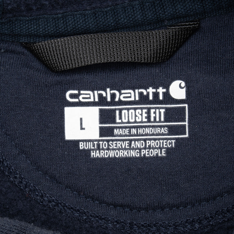 Vintage Carhartt Classic Navy Blue Hoodie Sweatshirt Size Large