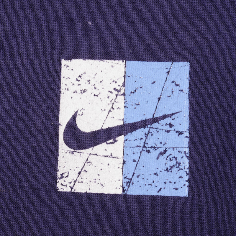 Vintage Nike Just Do It Swoosh Blue Tee Shirt Late 1990s Size Large Made In USA