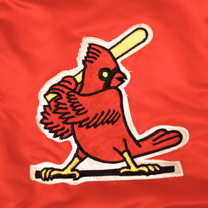 VINTAGE STARTER MLB ST LOUIS CARDINALS SATEEN JACKET 1990S LARGE MADE USA