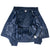 Inside of navy Nike windbreaker showing mesh-textured lining and interior pocket