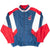 Full front view of Cleveland Indians Starter zip windbreaker with embroidered chest logo