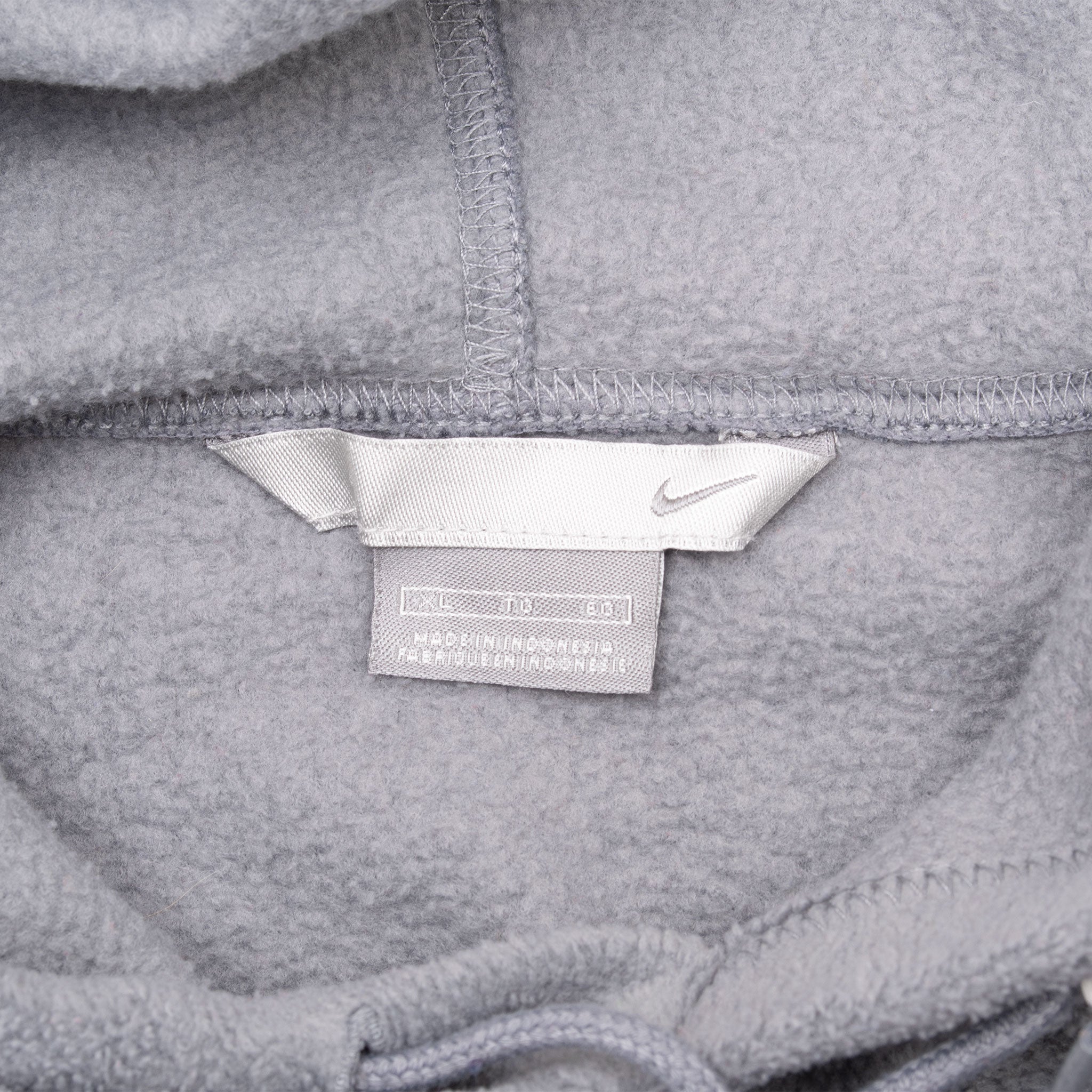 Vintage Nike Grey Fleece Hoodie Sweatshirt 2000S Size XL