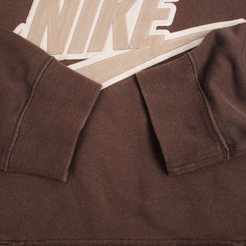 Vintage Nike Spellout Swoosh Brown Hoodie Sweatshirt Late 2000S Size XL