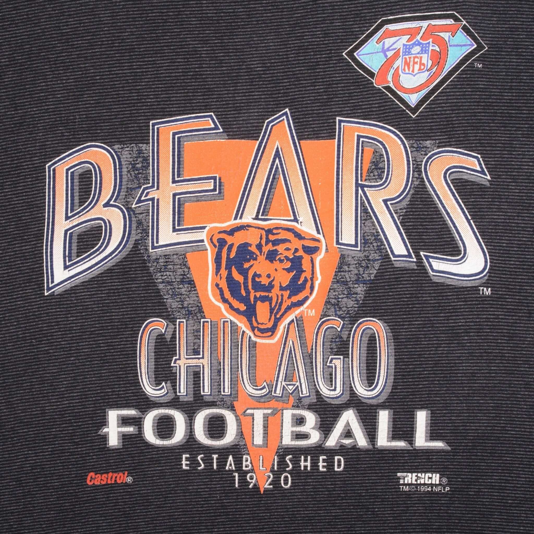 Vintage NFL Chicago Bears 1994 Tee Shirt Size XL Made In USA With Single Stitch Sleeves