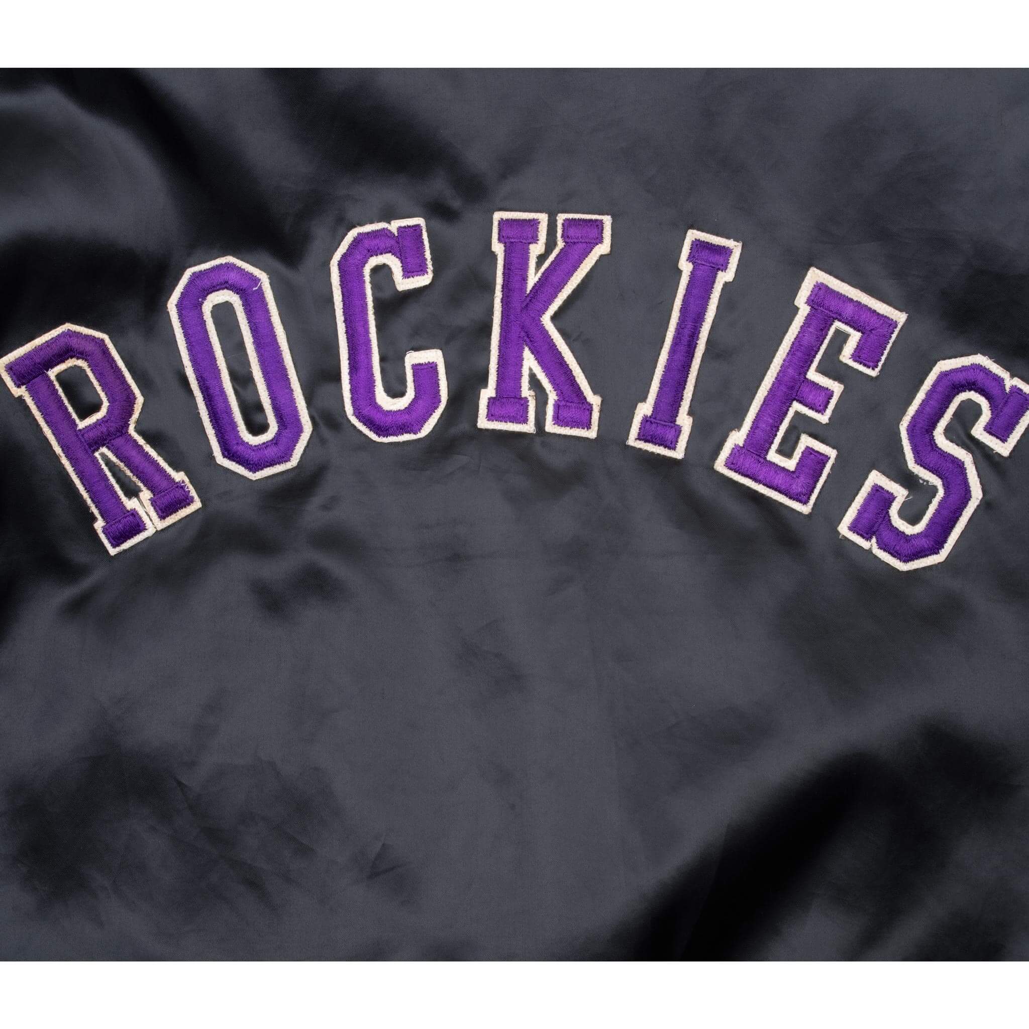 Vintage Mlb Colorado Rockies Satin Varsity Jacket 1990S Size XL Made In Usa