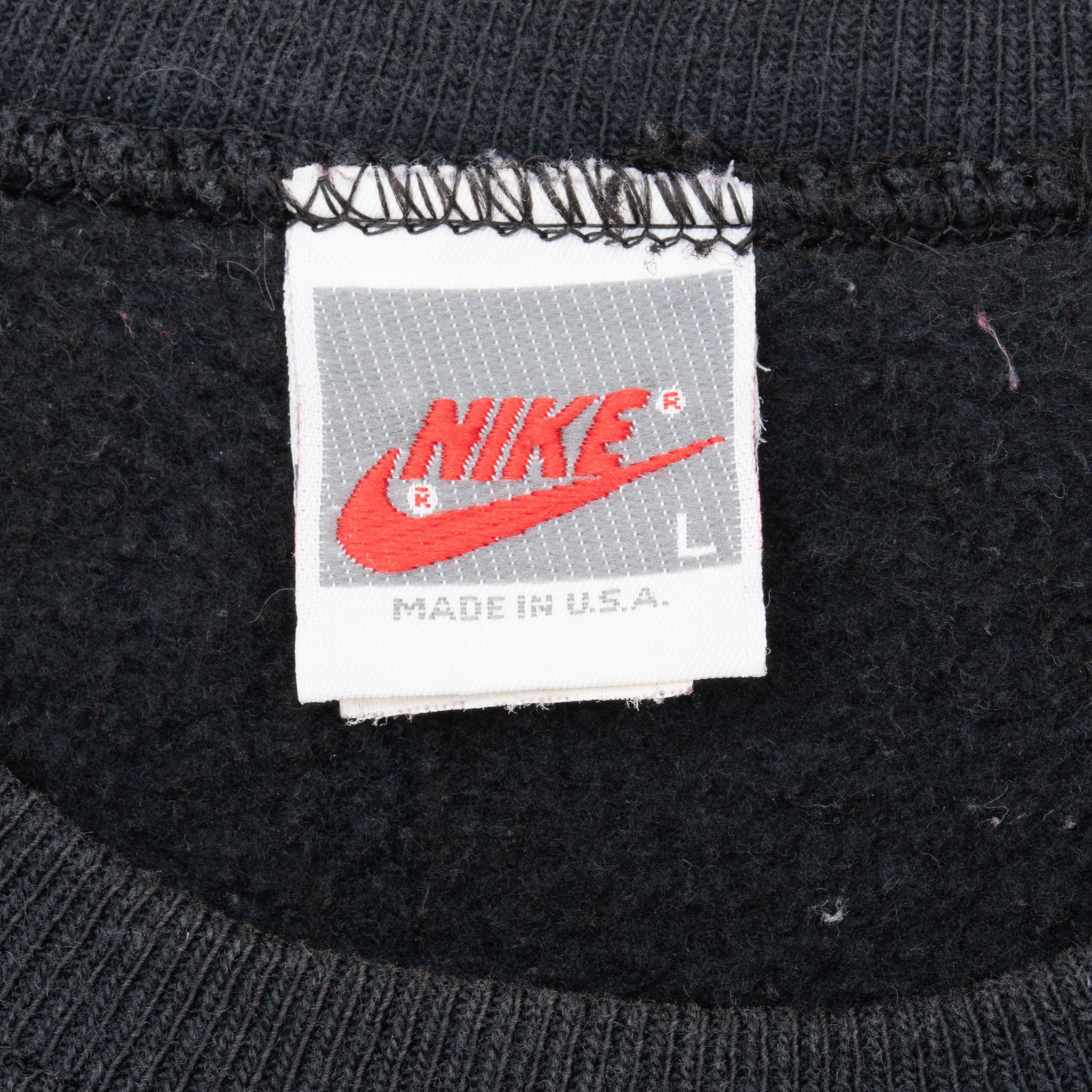 Vintage Nike Spellout Black Sweatshirt Late 1980S Size Large Made In Usa