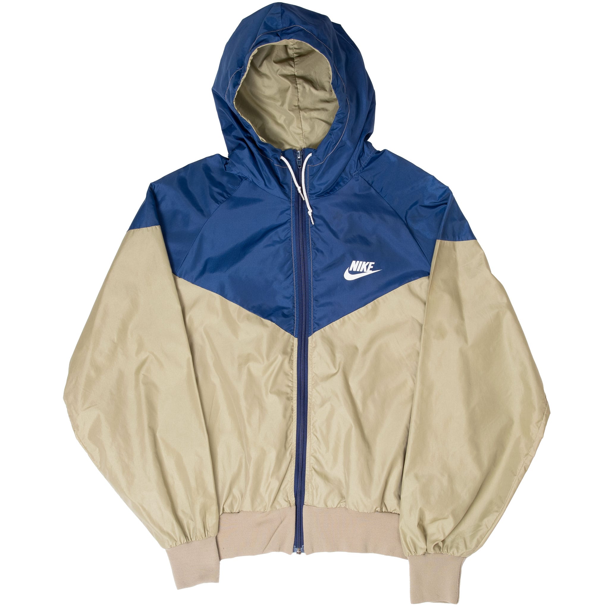 VINTAGE NIKE BLUE GOLD WINDBREAKER JACKET EARLY 1980S SIZE LARGE