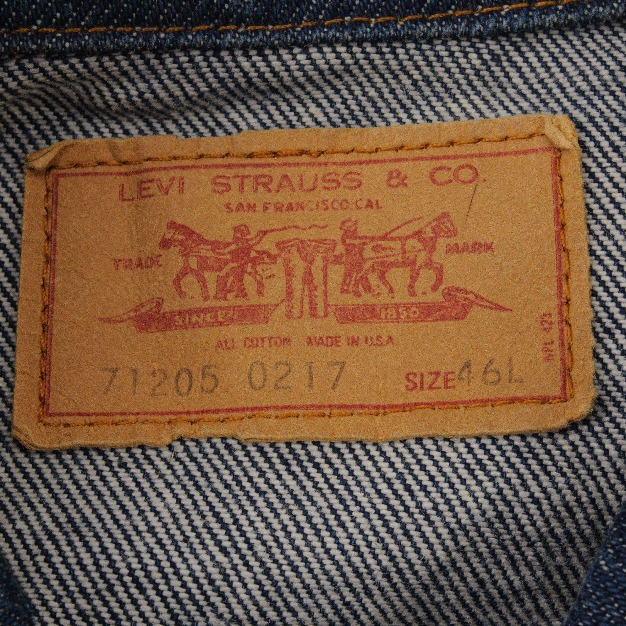 VINTAGE LEVIS TYPE 3 JACKET SINGLE STITCH SIZE 46L MADE IN USA