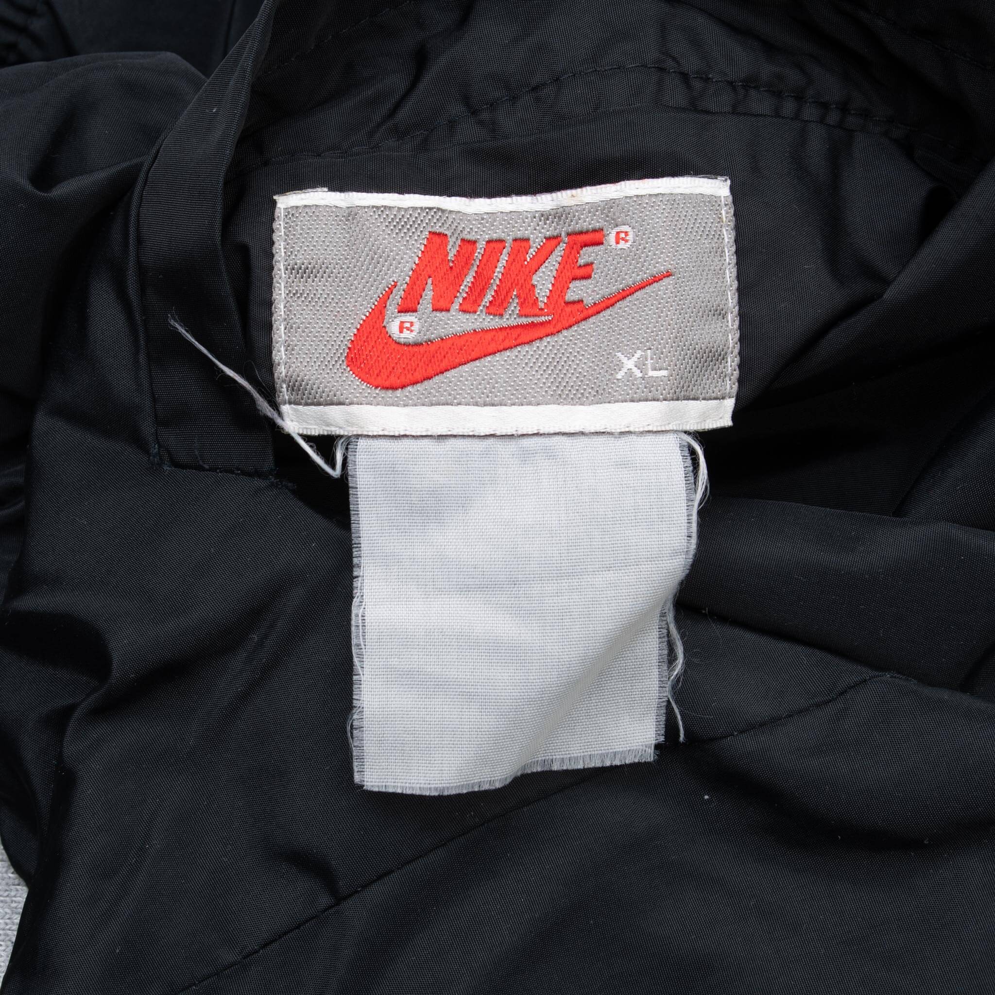 Vintage Nike Swoosh Reversible Black Bomber Jacket 1980S Size XL