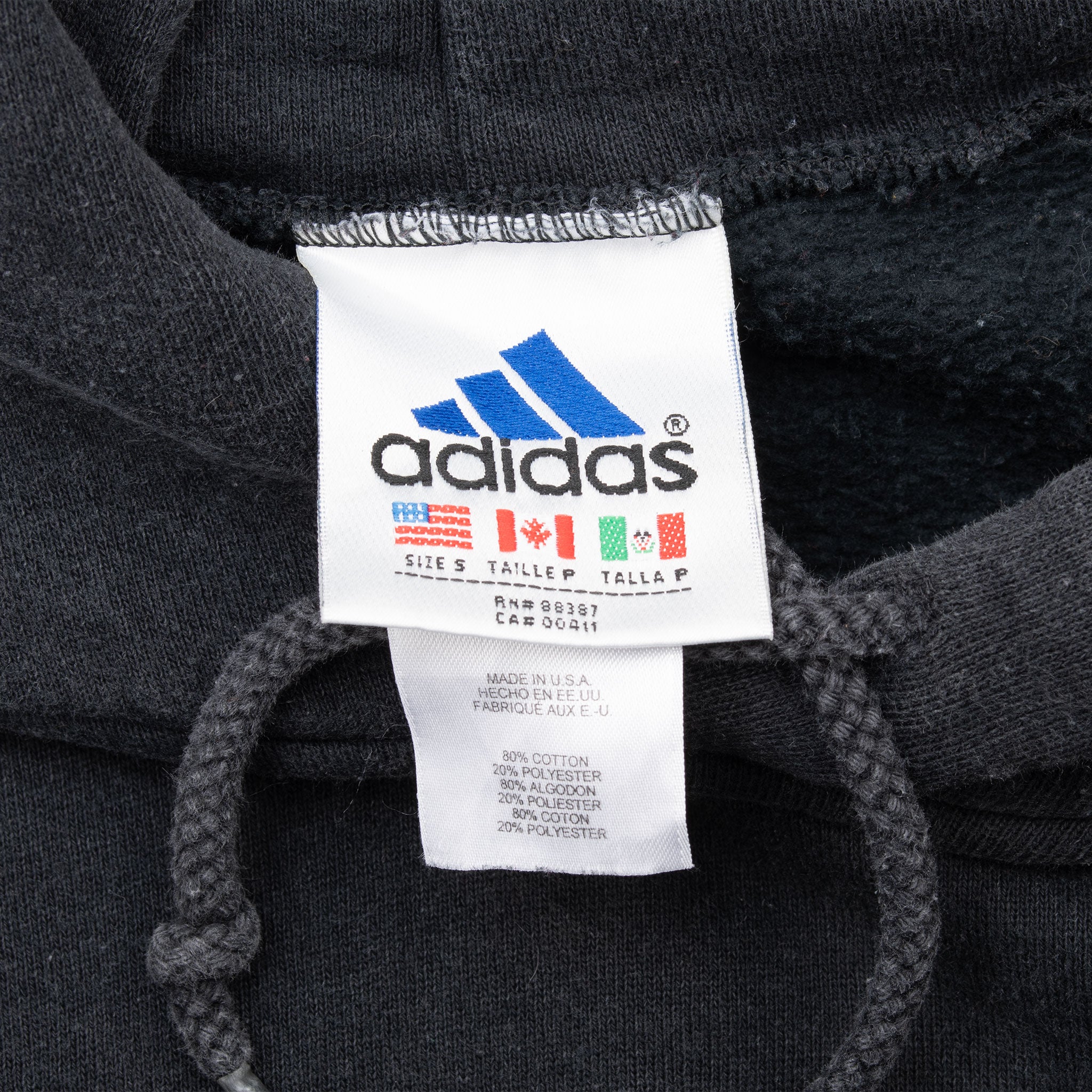 Vintage Adidas Heavyweight Big Logo Hoodie Sweatshirt 1990S Size Small Made In Usa