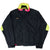 Front of black Columbia Bugaboo jacket with neon green sleeve panels and pink accents