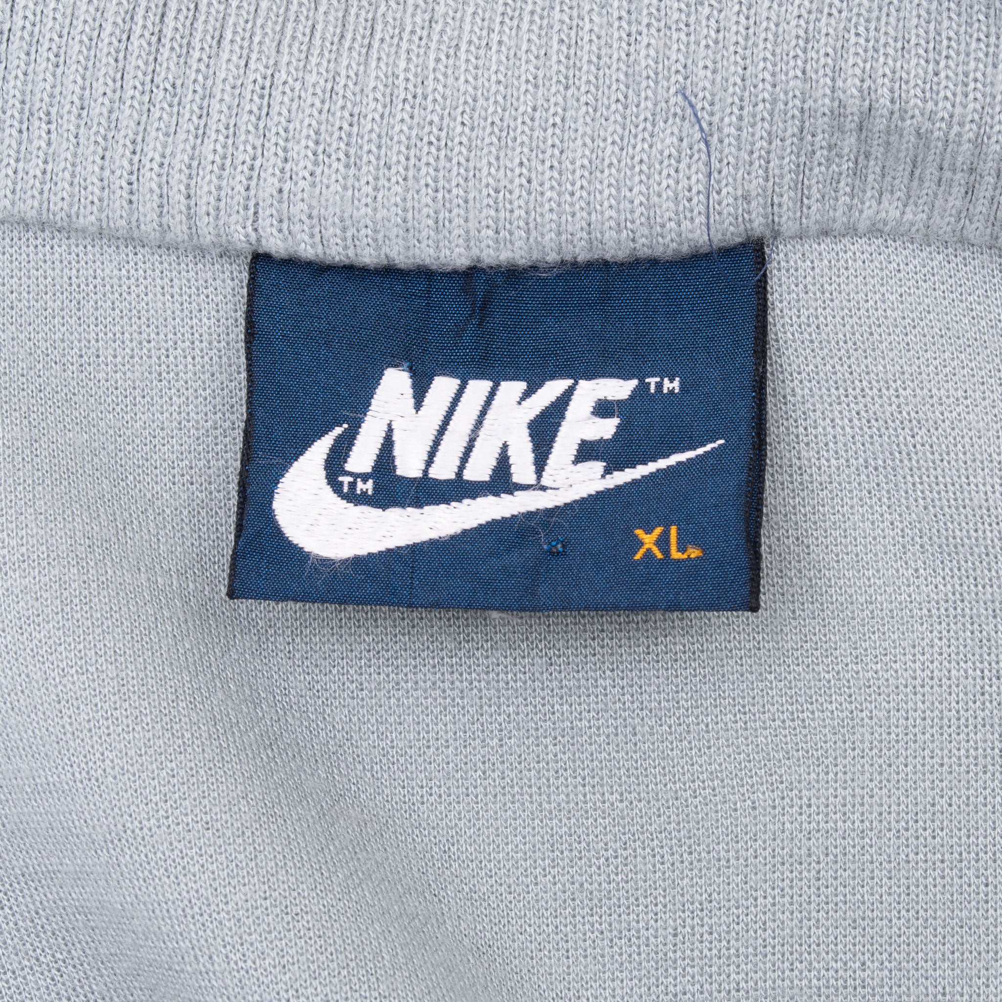 Vintage Nike Classic Swoosh Blue Label Grey Full Zip Tracksuit Sweatshirt 1980S Size XL
