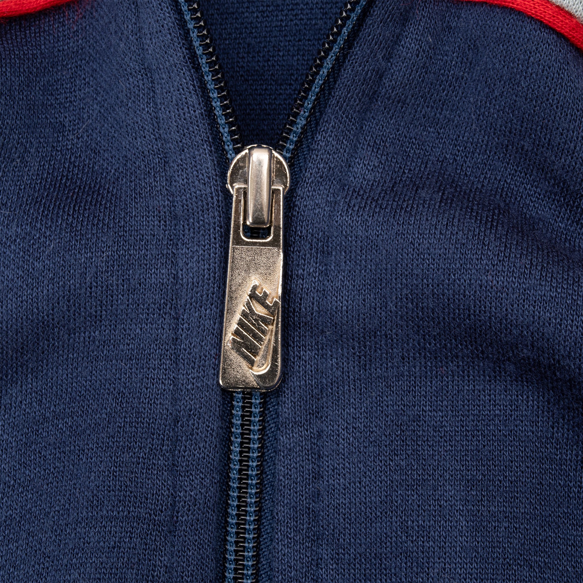 Vintage Nike Classic Swoosh Blue Label Grey Full Zip Tracksuit Sweatshirt 1980S Size XL