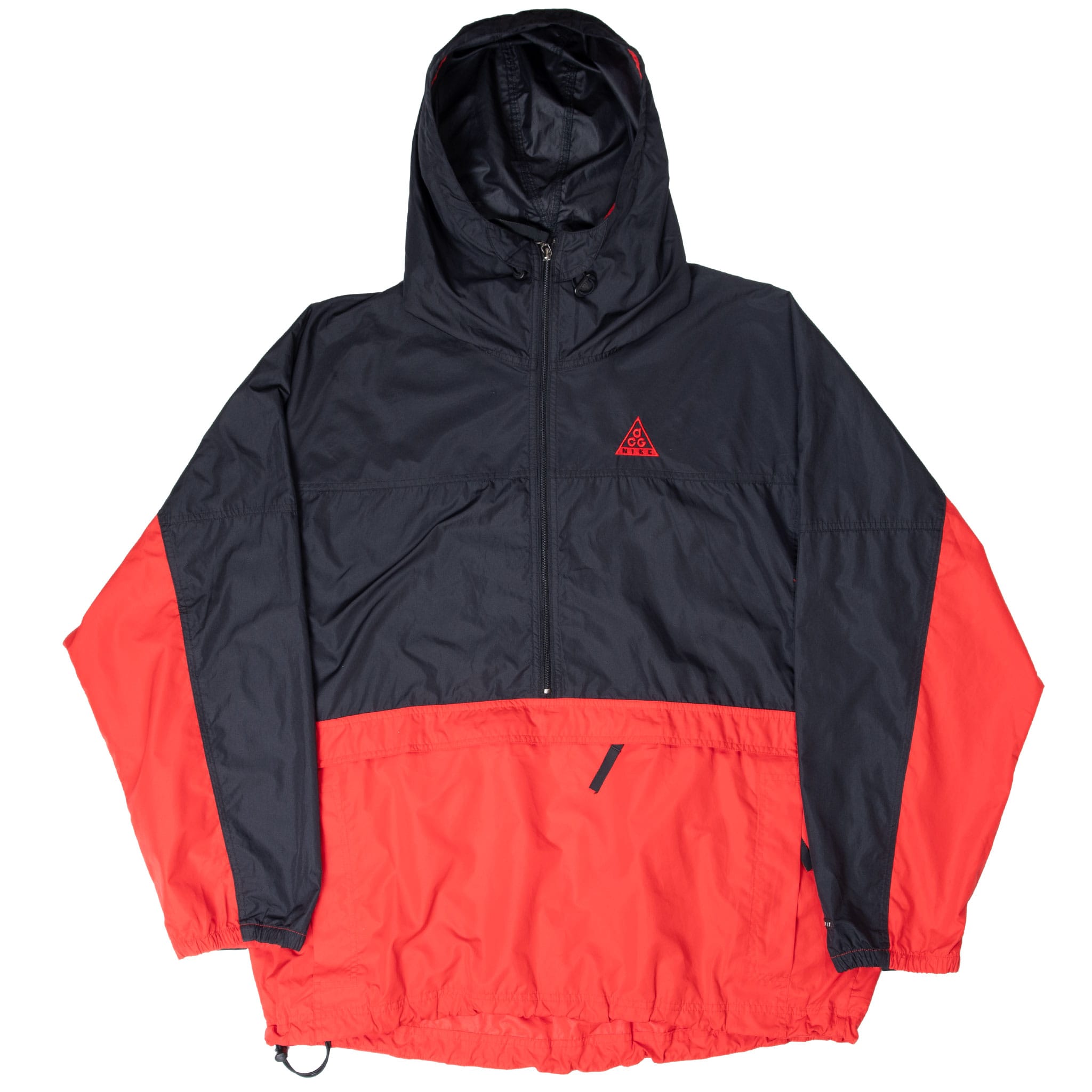 VINTAGE NIKE ACG BLACK RED PULLOVER WINDBREAKER JACKET 1990S SIZE XL