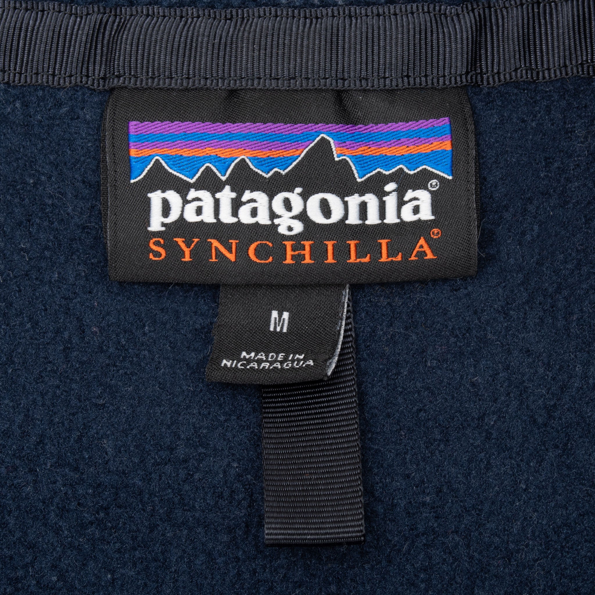 VINTAGE PATAGONIA SNAP T BLUE & RED SYNCHILLA PULLOVER FLEECE JACKET MEDIUM