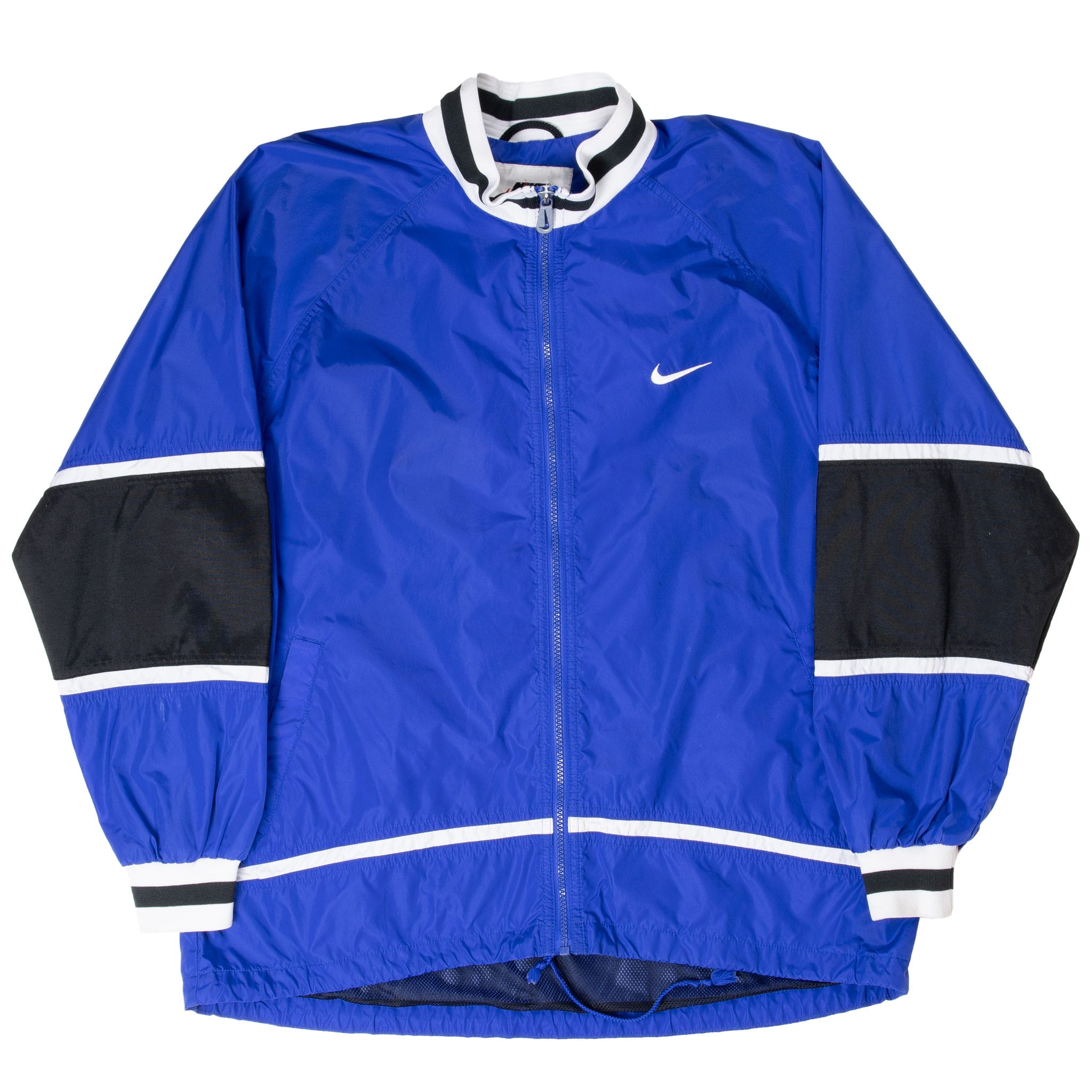 VINTAGE NIKE CLASSIC SWOOSH BLUE WINDBREAKER WOMAN JACKET 1990S MEDIUM