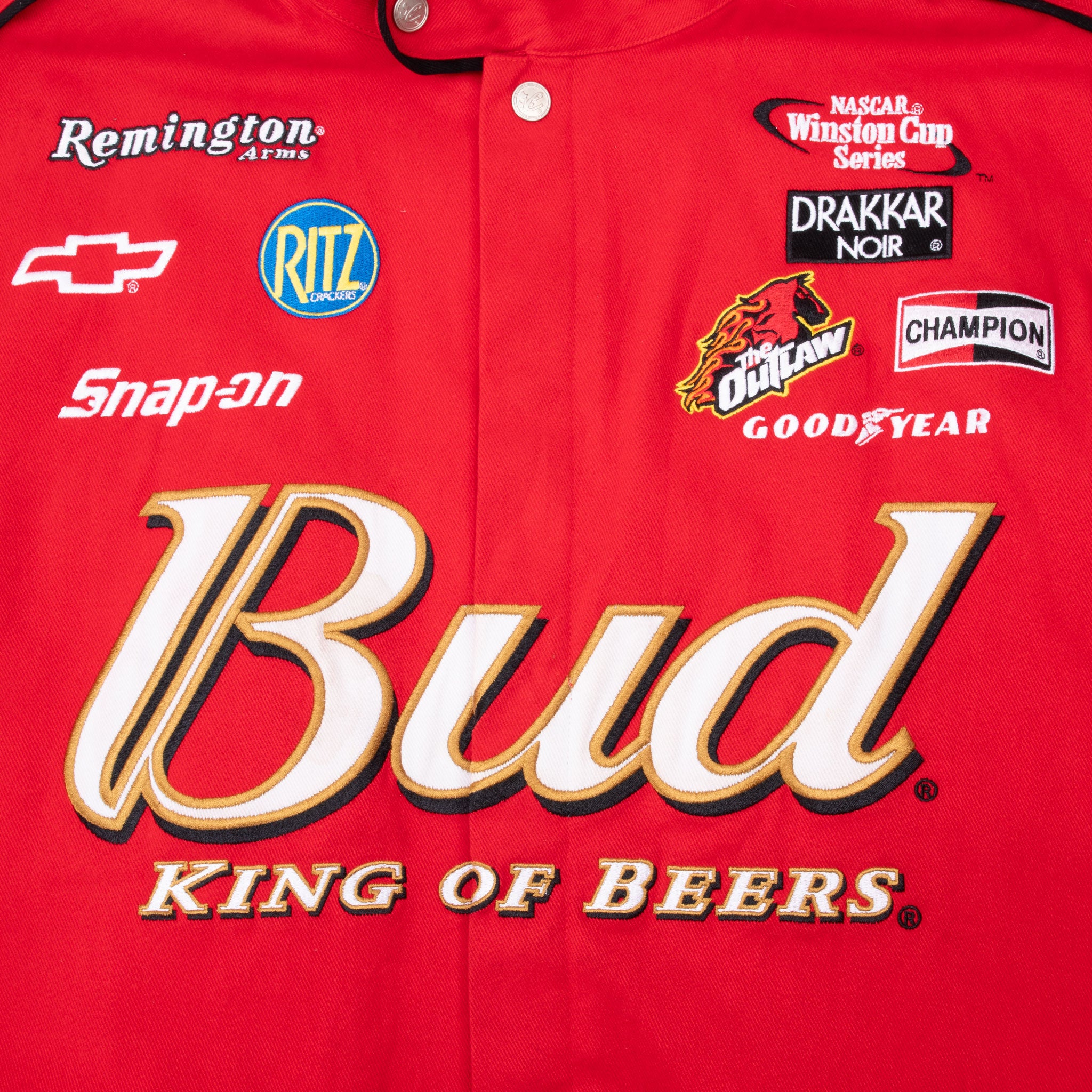 Vintage Nascar Budweiser Bud King Of Beers Dale Earnhardt Racing Jacket 1990S Size 2XL