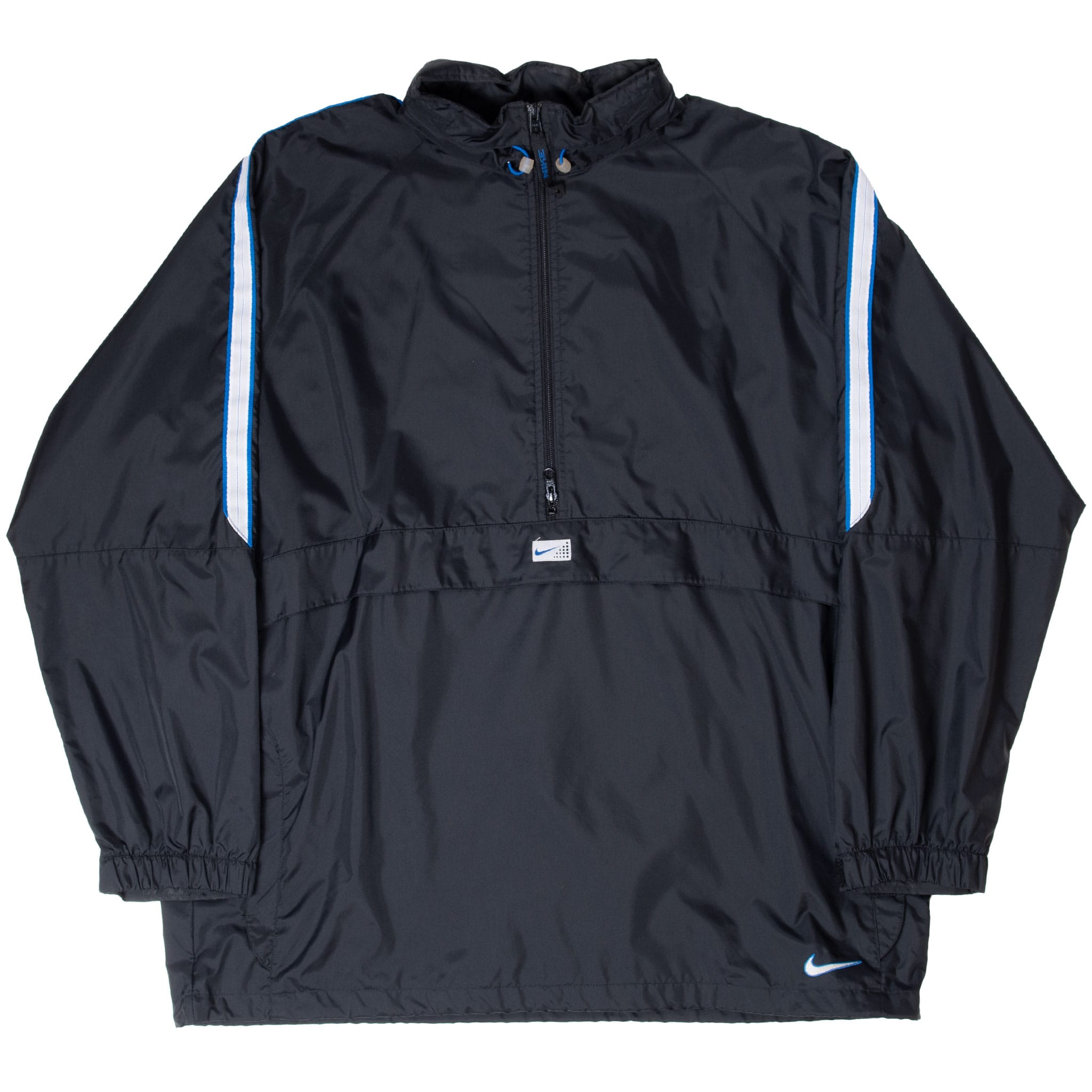 VINTAGE NIKE CENTER SWOOSH BLACK PULLOVER WINDBREAKER JACKET 2000S XL