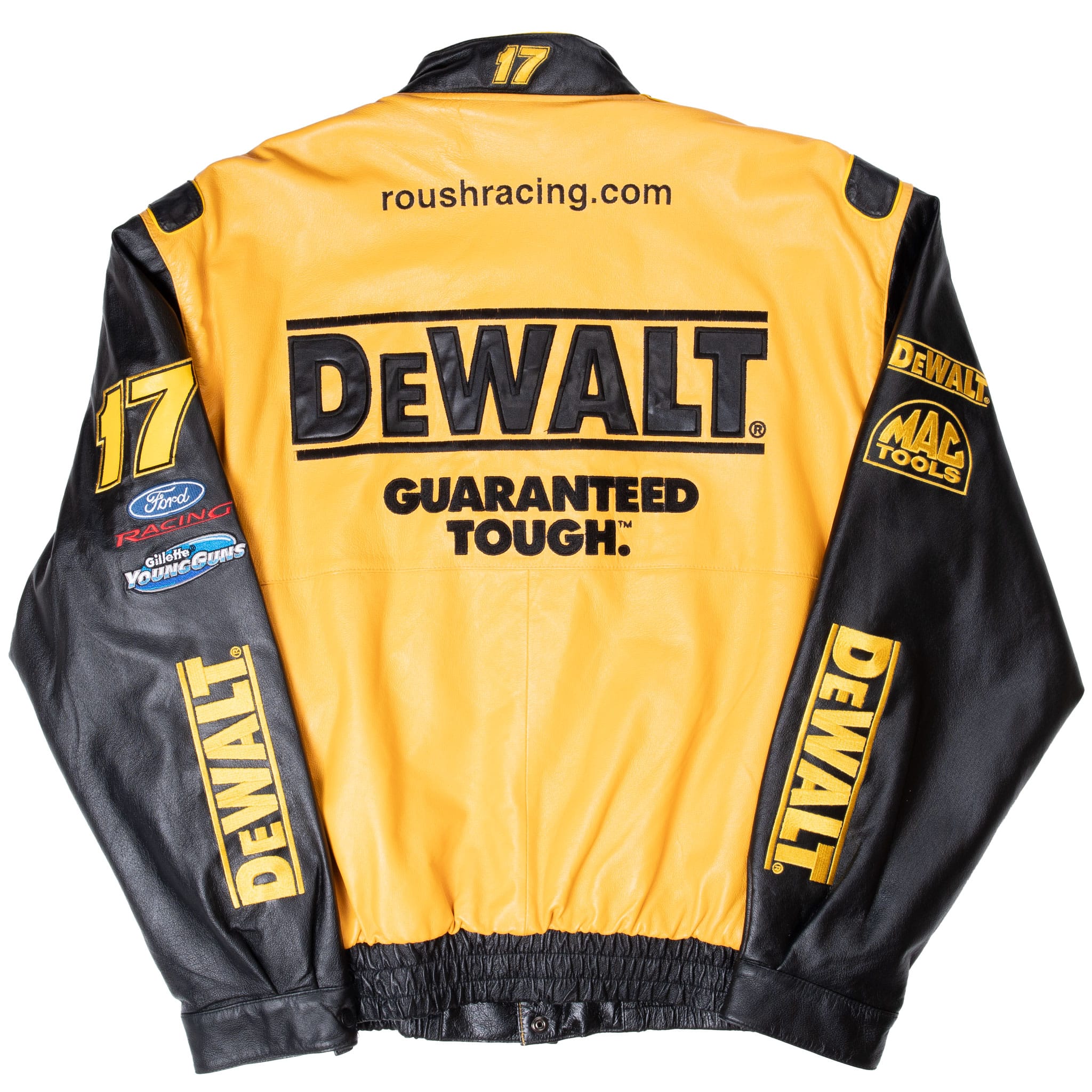 VINTAGE NASCAR MATT KENSETH DEWALT JEFF HAMILTON LEATHER JACKET 2000S SIZE XL