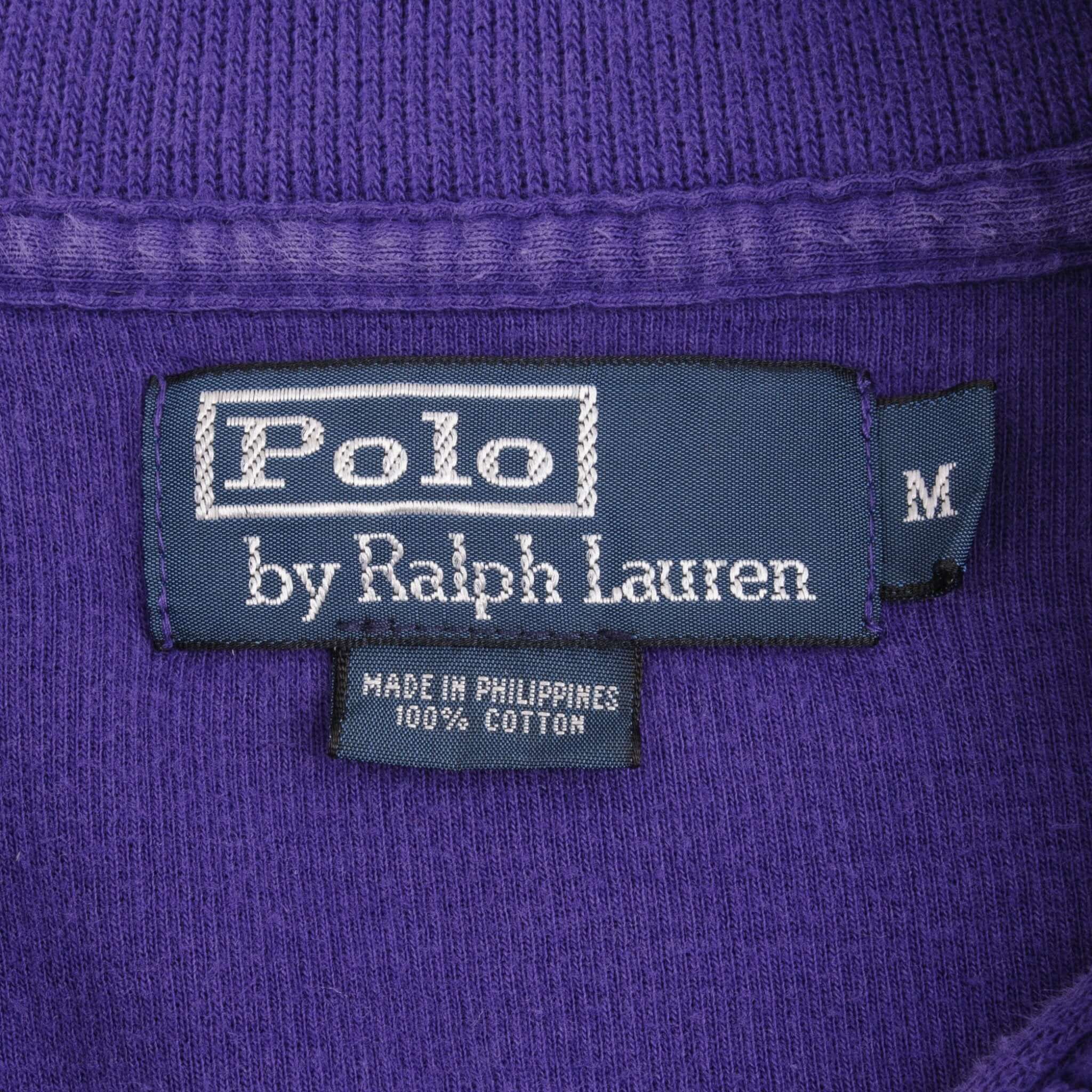 Vintage Ralph Lauren Tcu Horned Frogs Football Purple Quarter Zip Sweatshirt Medium 1990S