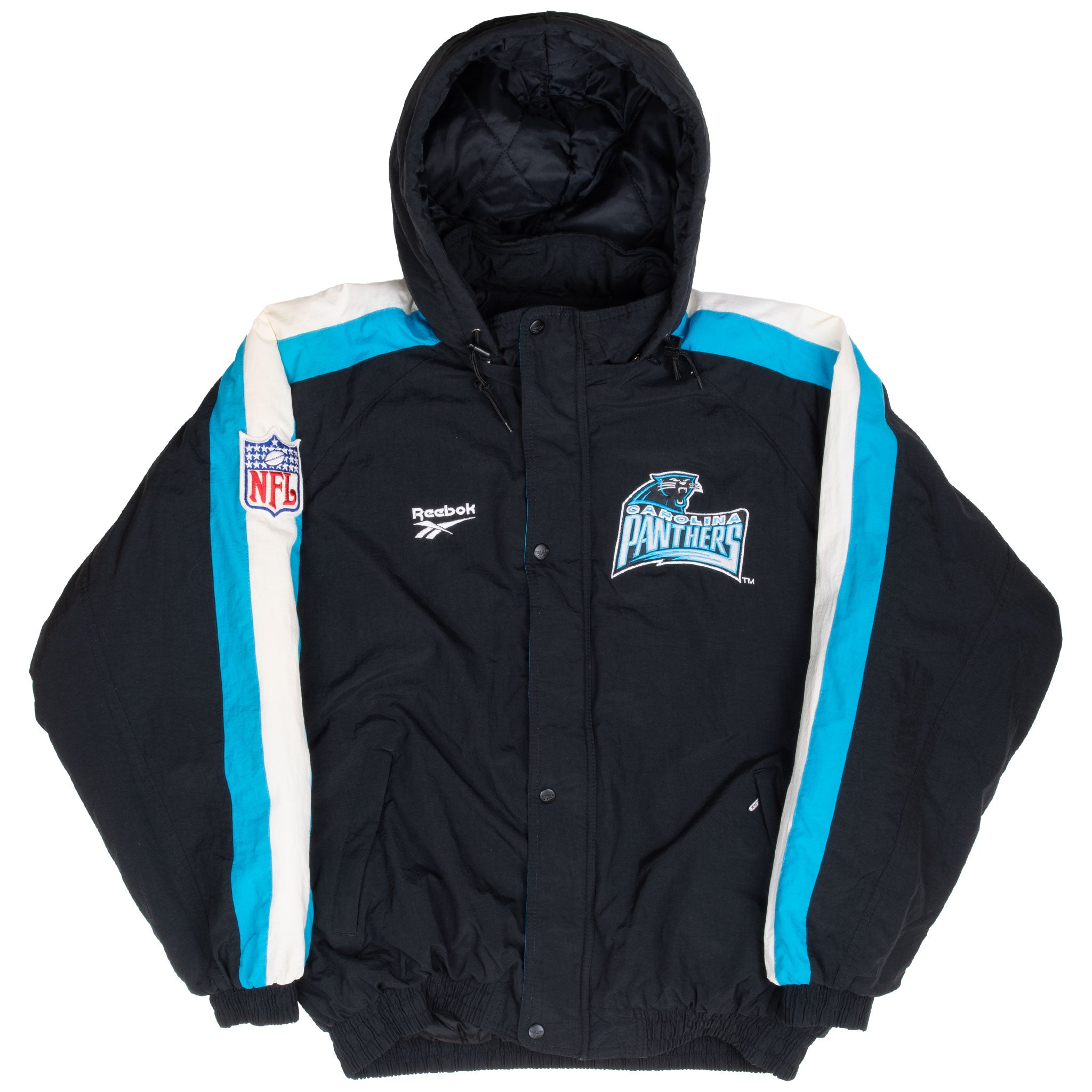 Vintage Nfl Carolina Panthers Hooded Windbreaker Jacket 1990S Size Large