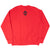 Back of red New Mexico Lobos sweatshirt with black paw-print graphic