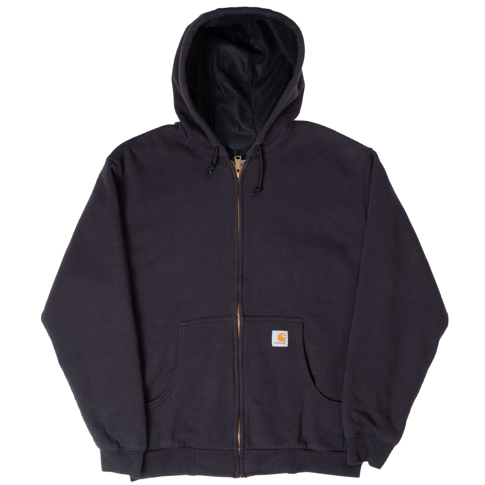 VINTAGE CARHARTT HEAVYWEIGHT FULL ZIP BLACK HOODIE SWEATSHIRT SIZE LARGE