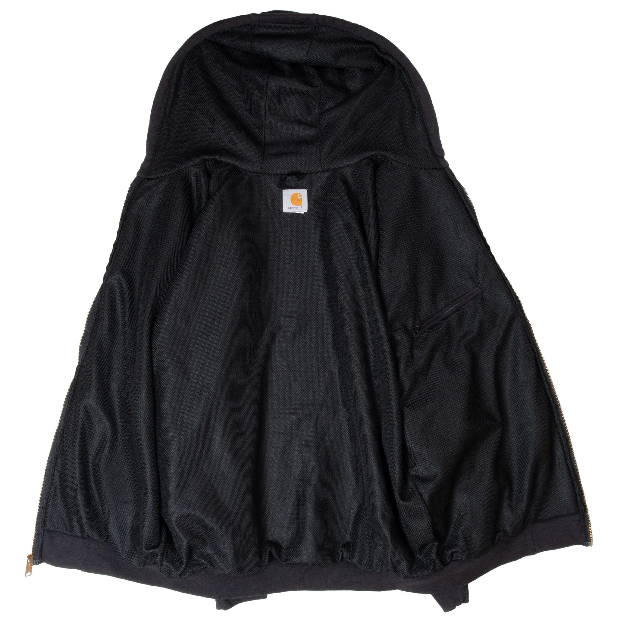 VINTAGE CARHARTT HEAVYWEIGHT FULL ZIP BLACK HOODIE SWEATSHIRT SIZE LARGE