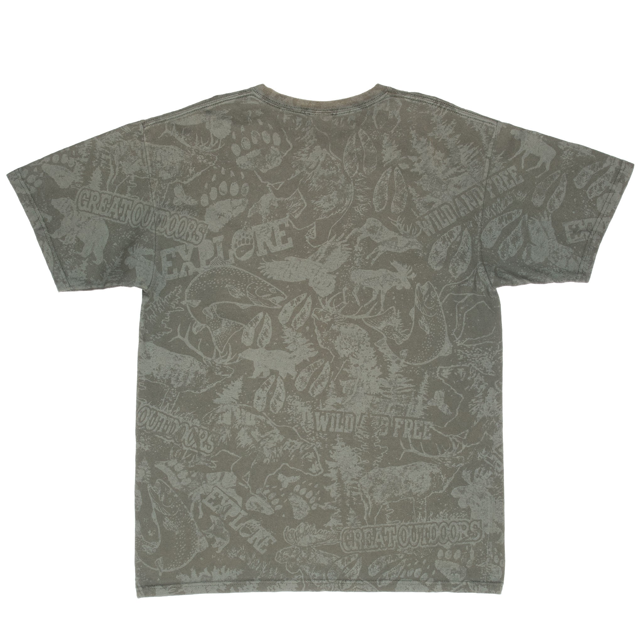 Vintage Yellow Stone National Park Elk Animal Print Tee Shirt 2000S Size Large