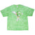 Front of green tie-dye M&M's T-shirt with Green character graphic