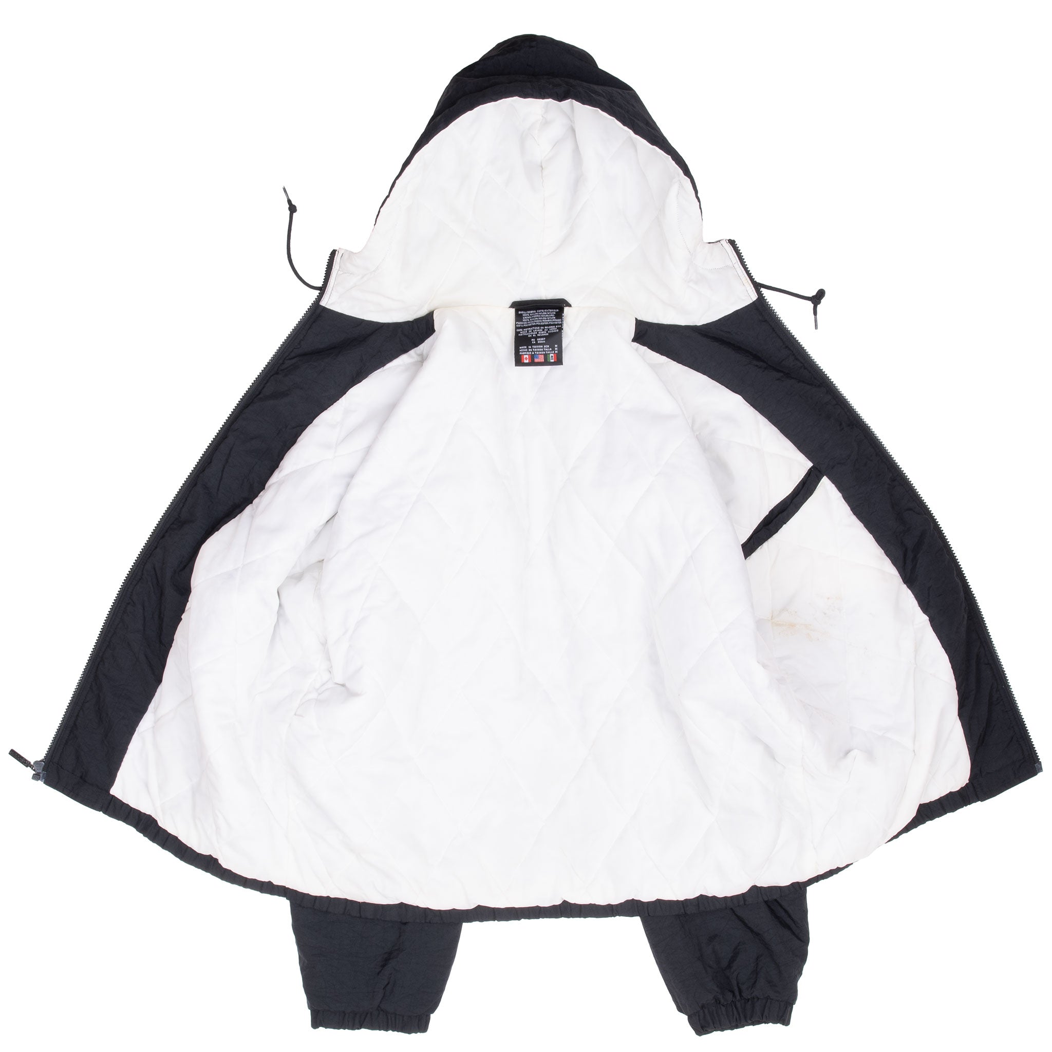 Vintage Adidas Black Hooded Windbreaker Jacket 1990S Size Medium