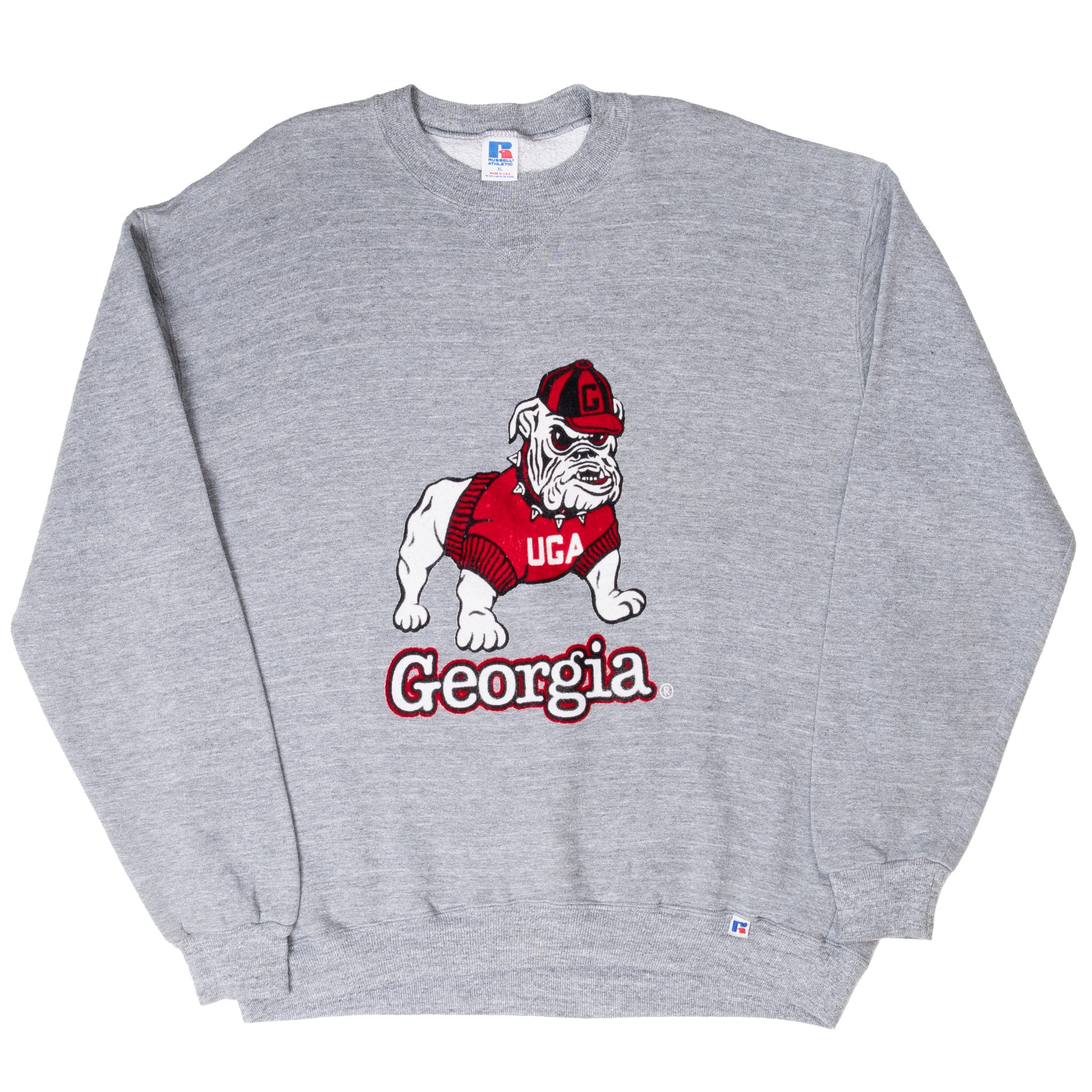VINTAGE NCAA UNIVERSITY OF GEORGIA UGA VELVET SWEATSHIRT 1980S XL MADE IN USA