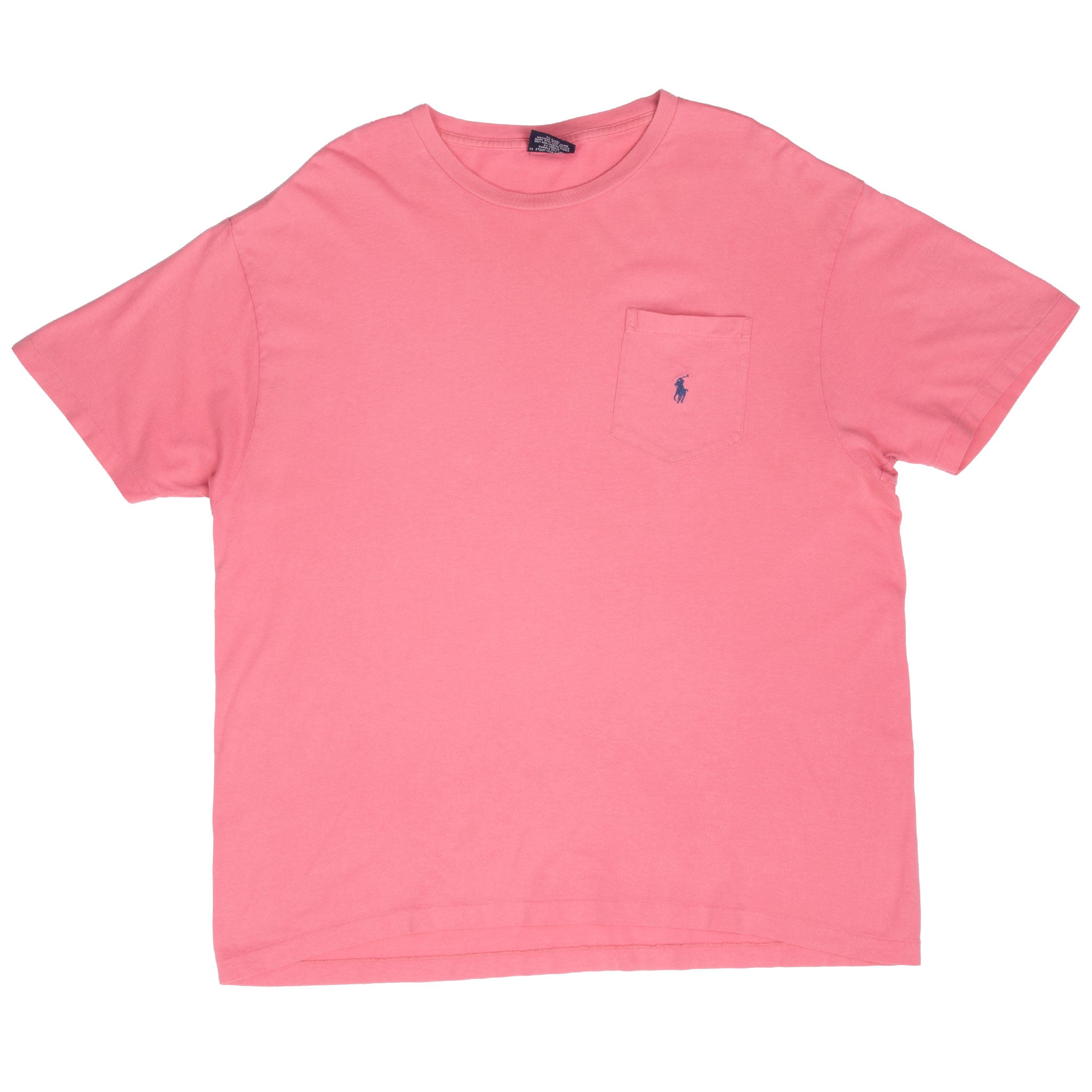Vintage Polo Ralph Lauren Pink Pocket Tee Shirt 1990S Size Medium Made In Usa