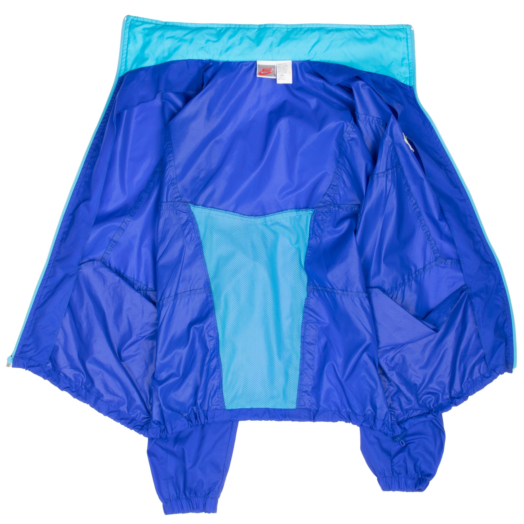 Vintage Nike Neon Blue Green Windbreaker Jacket Late 1980S Size Large