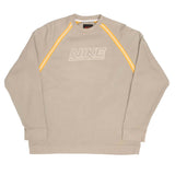 Vintage Beige Nike Swoosh Spellout Crewneck Sweatshirt 2000S Size Medium