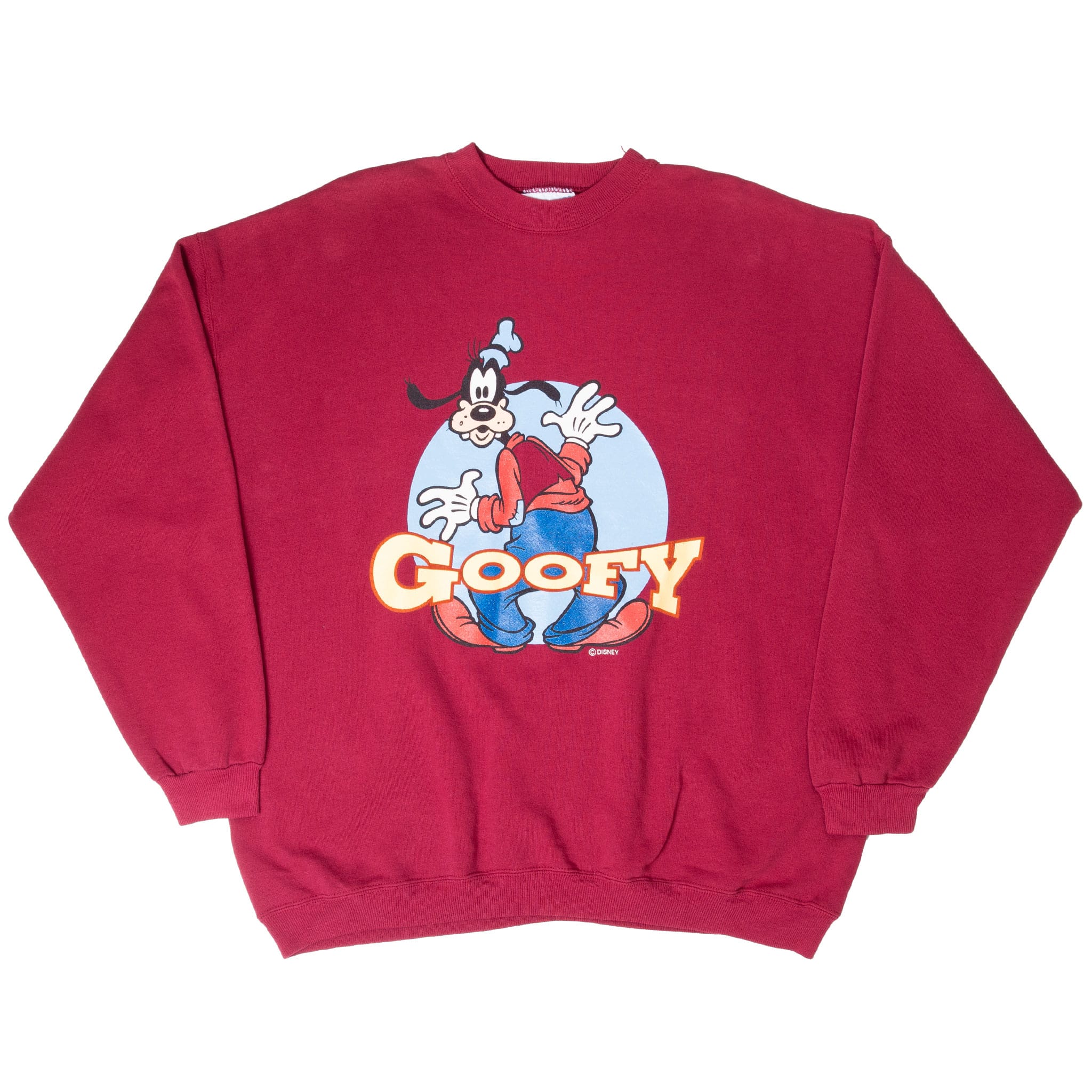 VINTAGE DISNEY GOOFY BURGUNDY SWEATSHIRT 1990S SIZE XL MADE IN USA