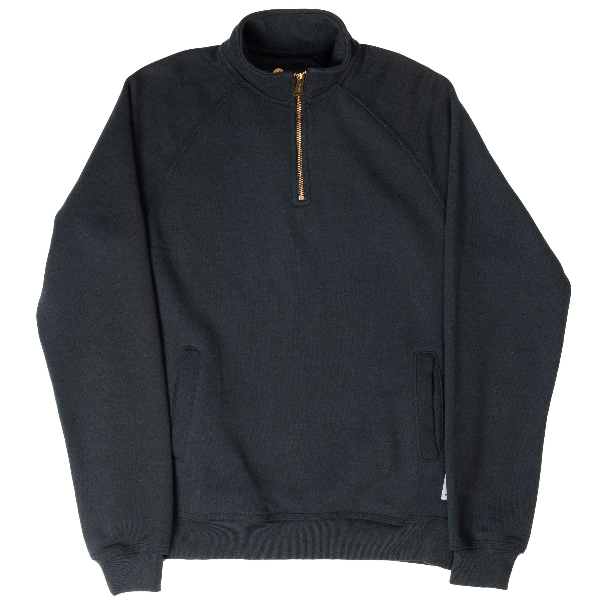 VINTAGE CARHARTT BLACK QUARTER ZIP SWEATSHIRT 2000S SMALL