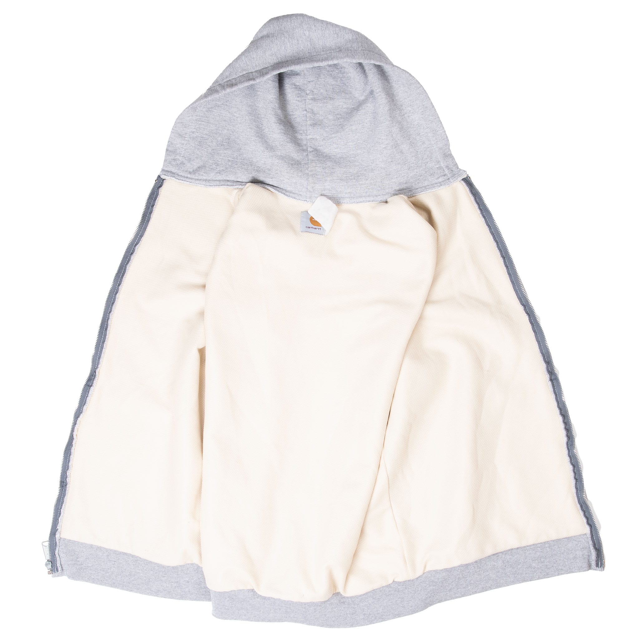 VINTAGE CARHARTT GREY HEAVYWEIGHT HOODIE VEST SWEATSHIRT EARLY 1990S XL