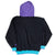 VINTAGE STARTER BLACK TEAL PURPLE DOUBLE HOODIE SWEATSHIRT 1990S SIZE XL
